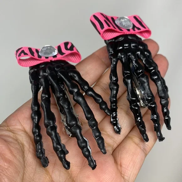 Hair clips skeleton hand hair accessories Halloween Day of Dead Dia de Muertos - Picture 16 of 16
